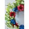 22" Patriotic Mixed Flower Wreath Red, White & Blue Floral Door Decor for Memorial Day & 4th of July